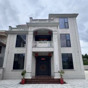 湘潭 芝麻白石材别墅干挂案例展示