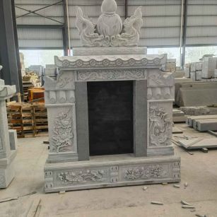 湘潭 芝麻灰高档墓碑、土墓，一套也支持定做