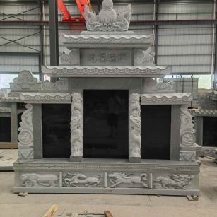 湘潭 芝麻灰高档墓碑、土墓，一套也支持定做