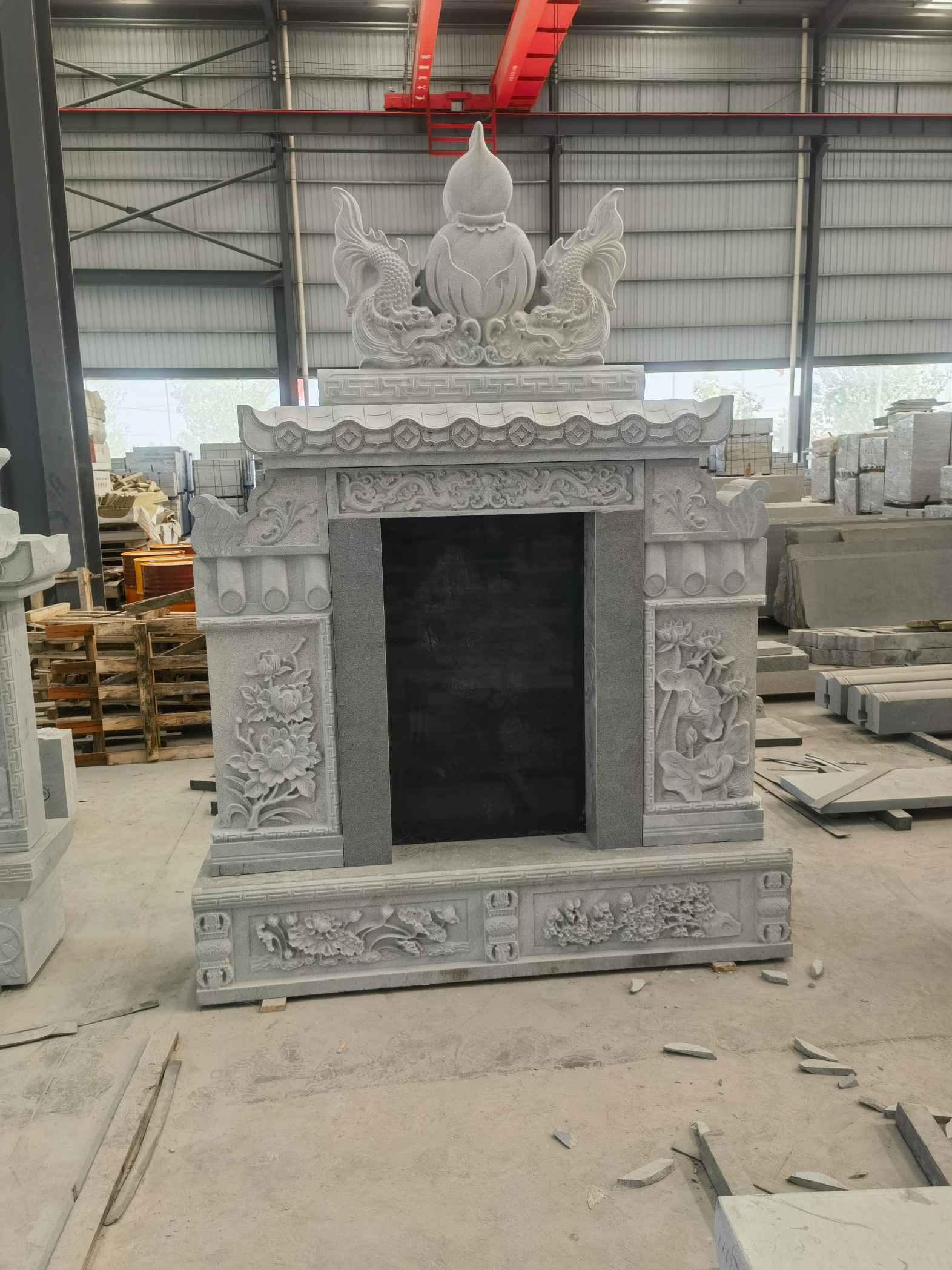 湘潭 芝麻灰高档墓碑、土墓，一套也支持定做