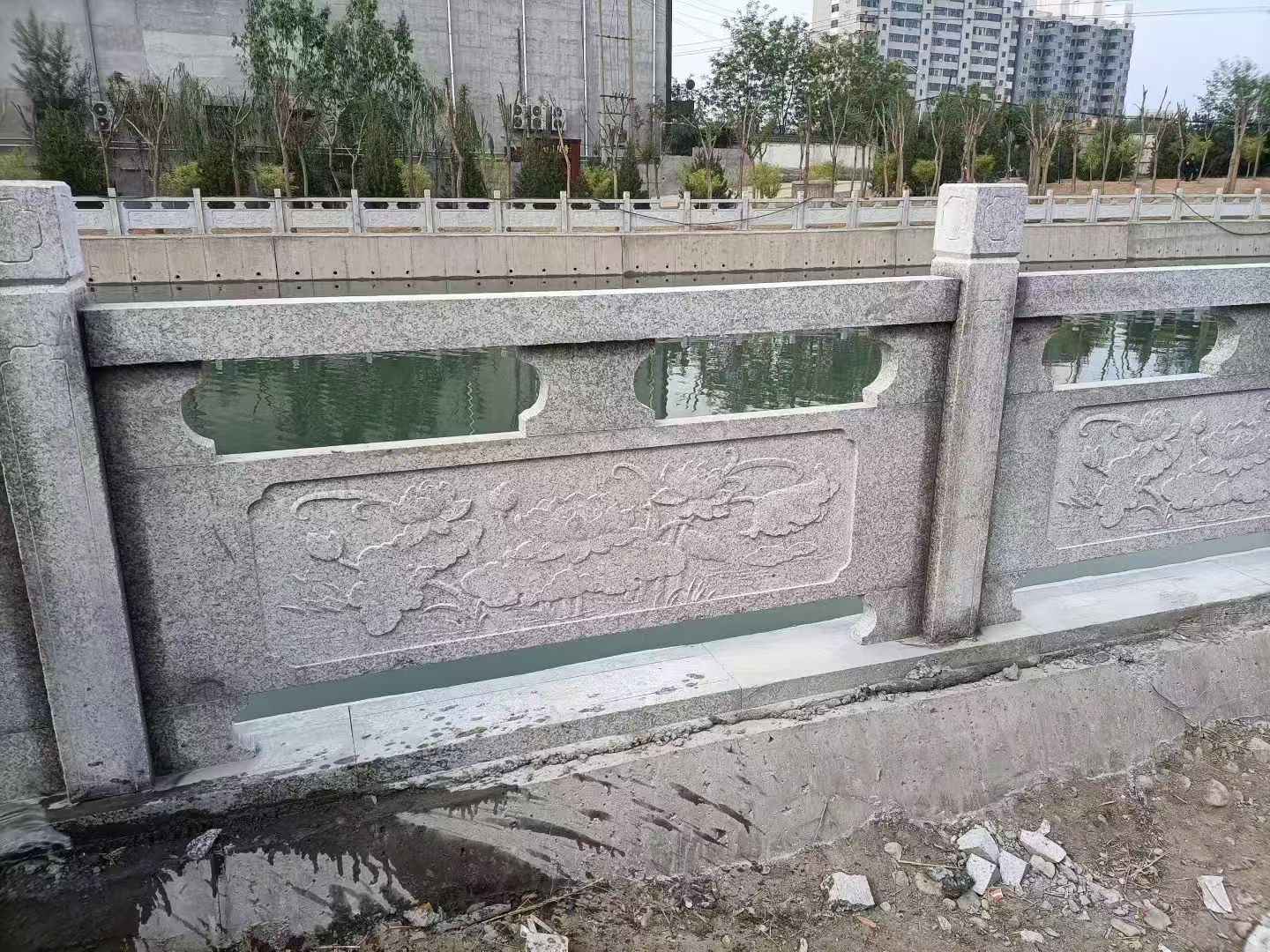 湘潭 芙蓉白大花桥梁、河道，石材栏杆、围栏、护栏