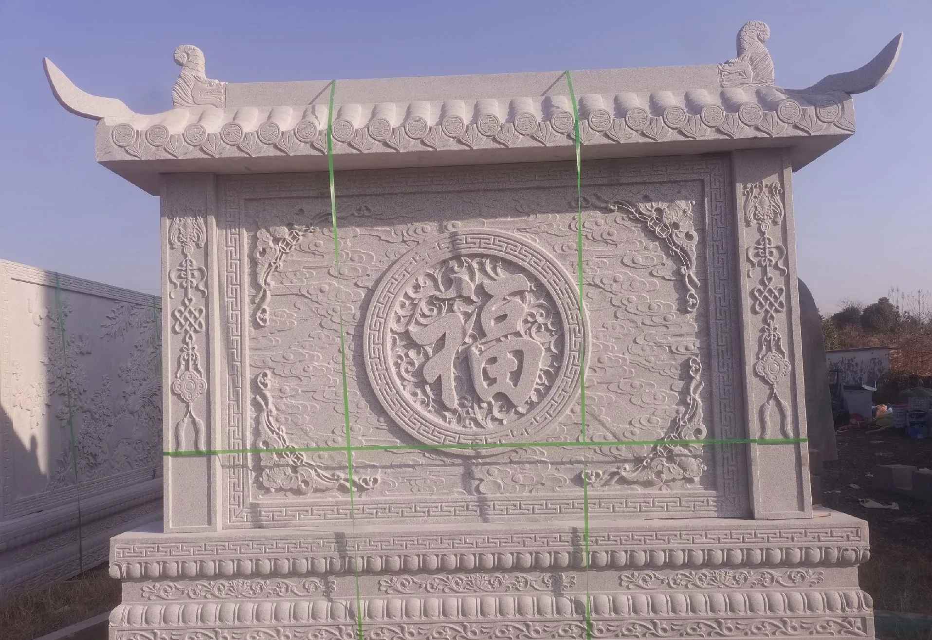 湘潭 芝麻白花岗岩屏风，照壁，影壁